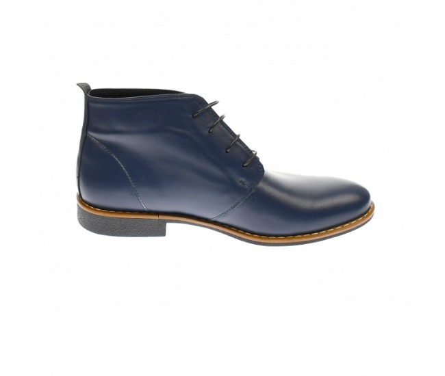 Ghete barbati office, elegante, din piele naturala bleumarin, Elion GB43BL