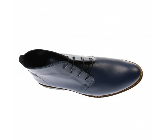 Ghete barbati office, elegante, din piele naturala bleumarin, Elion GB43BL