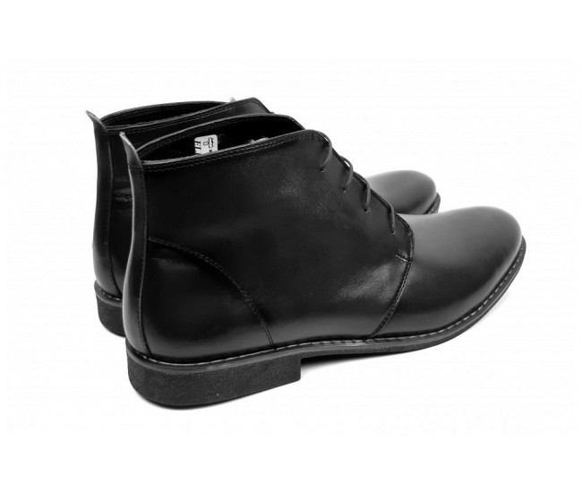 Ghete barbati office negre din piele naturala GB43NEGRU