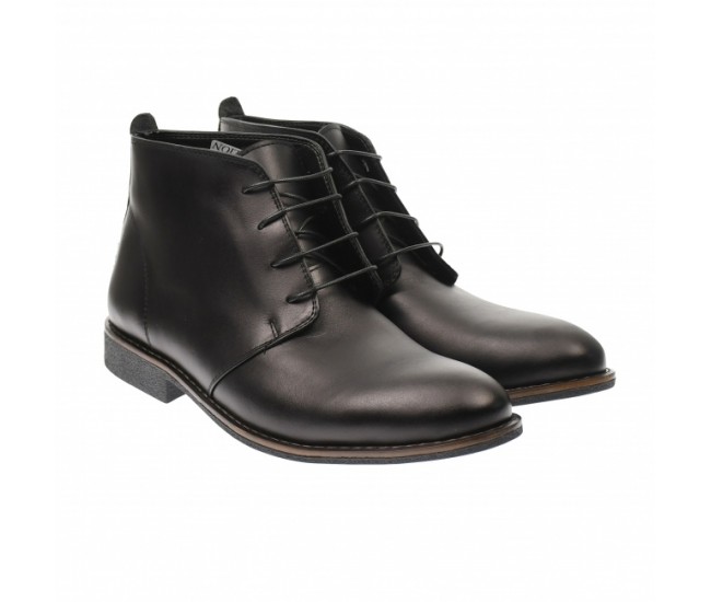 Ghete barbati office negre din piele naturala GB43NEGRU