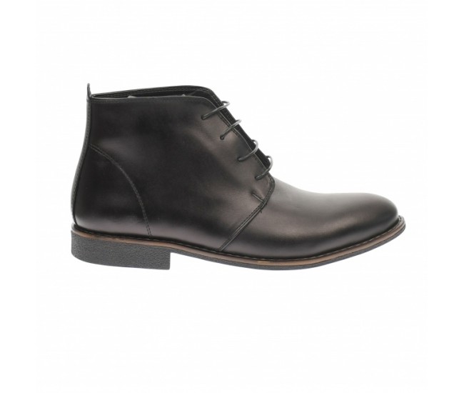 Ghete barbati office negre din piele naturala GB43NEGRU
