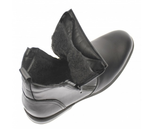 Ghete barbati casual din piele naturala, cu fermoar, imblanite - GB44N