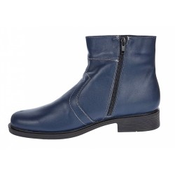 Ghete barbati din piele naturala, imblanite, elegante, cu fermoar, Bleumarin - GB99BLA1