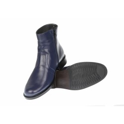 Ghete barbati office, elegante din piele naturala, cu fermoar, Bleumarin - GB99BLM