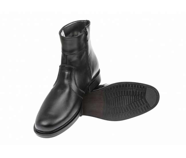 Ghete barbati negre, office, elegante din piele naturala, cu fermoar - GB99NREGRU