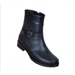 Ghete dama, din piele naturala, cu fermoar, negru, imblanite - GCATN Ghete dama, din piele naturala, cu fermoar, negru, imblanite - GCATN