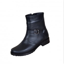 Ghete dama, din piele naturala, cu fermoar, negru, imblanite - GCATN Ghete dama, din piele naturala, cu fermoar, negru, imblanite - GCATN