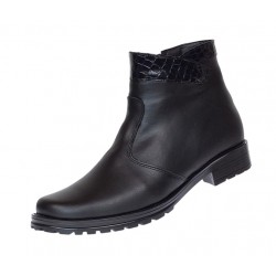 Ghete dama casual din piele naturala imblanite, Negru GD04N Ghete dama casual din piele naturala imblanite, Negru GD04N