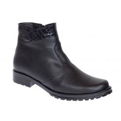 Ghete dama casual din piele naturala imblanite, Negru GD04N Ghete dama casual din piele naturala imblanite, Negru GD04N