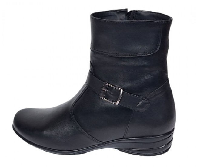 Ghete dama Marimea 39 din piele naturala cu fermoar imblanite GD156N2