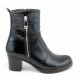 Ghete dama casual imblanite din piele naturala de culoare neagra GD206CRN