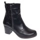 Ghete dama casual imblanite din piele naturala de culoare neagra GD206NBOX