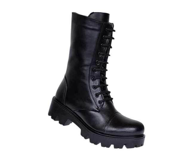 Ghete dama din piele naturala imblanite Negru Daiki - NA289N