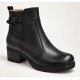 Ghete dama din piele naturala negre cu fermoar imblanite Maia - GD680N