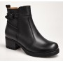 Ghete dama din piele naturala negre cu fermoar imblanite Maia - GD680N