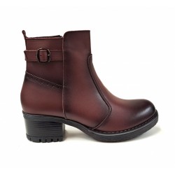 Ghete dama din piele naturala, cu fermoar, IMBLANITE, BORDO - GD680VIS Ghete dama din piele naturala, cu fermoar, IMBLANITE, BORDO - GD680VIS