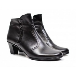 Ghete dama din piele naturala cu fermoar si toc de 5 Elise