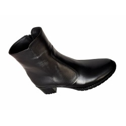 Ghete dama, din piele naturala, cu fermoar, negre, imblanite - GD964N2 Ghete dama, din piele naturala, cu fermoar, negre, imblanite - GD964N2