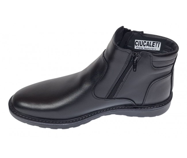 Ghete barbati casual din piele naturala cu fermoar imblanite Corsa - GF1203CSN