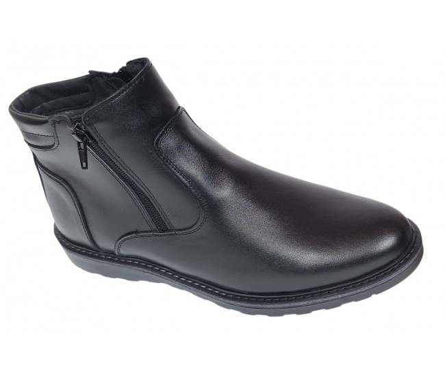 Ghete barbati casual din piele naturala cu fermoar imblanite Corsa - GF1203CSN