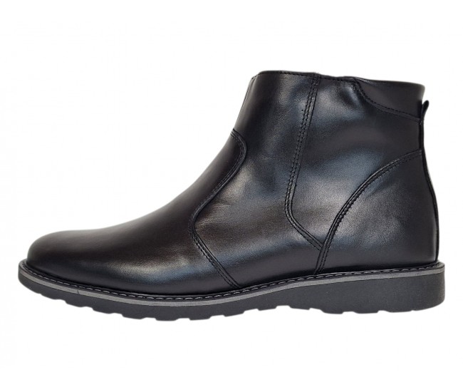 Ghete barbati imblanite cu fermoar din piele naturala – Nordvik GF1204CSN, confort elegant pentru iarna