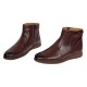 Ghete barbati casual din piele naturala maro cu fermoar imblanite GF1204YANIS