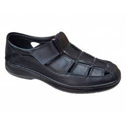 Sandale barbati negre casual din piele naturala Ciucaleti GK1N