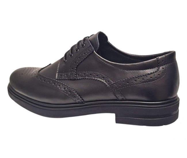 Pantofi barbati eleganti negri din piele naturala tip brogue – design clasic office - GK756N