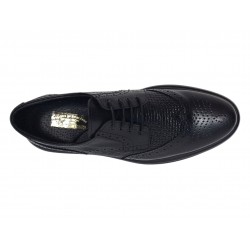 Pantofi Brogue Derby Casual - Eleganti barbati din piele naturala culoare neagra DeSuceava GK826ORTN