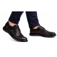 Pantofi bărbați negri din piele naturală, Derby cu perforații decorative GK826TN
