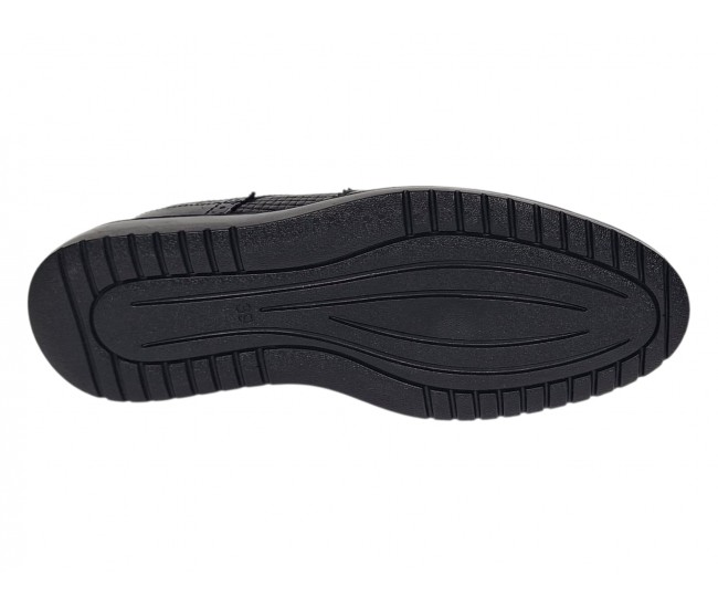 Pantofi bărbați negri din piele naturală, Derby cu perforații decorative GK826TN