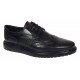 Pantofi bărbați negri din piele naturală, Derby cu perforații decorative GK826TN