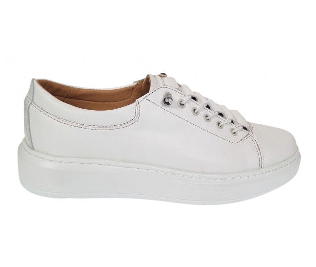 Pantofi barbati casual din piele naturala Alb GK96A