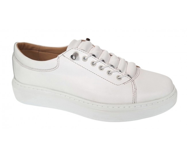 Pantofi barbati casual din piele naturala Alb GK96A