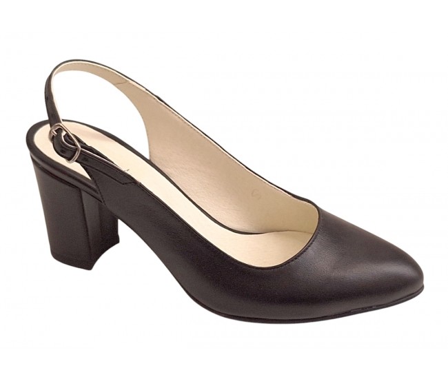 Pantofi dama eleganti decupati din piele naturala - Model Angelyna Negru Box