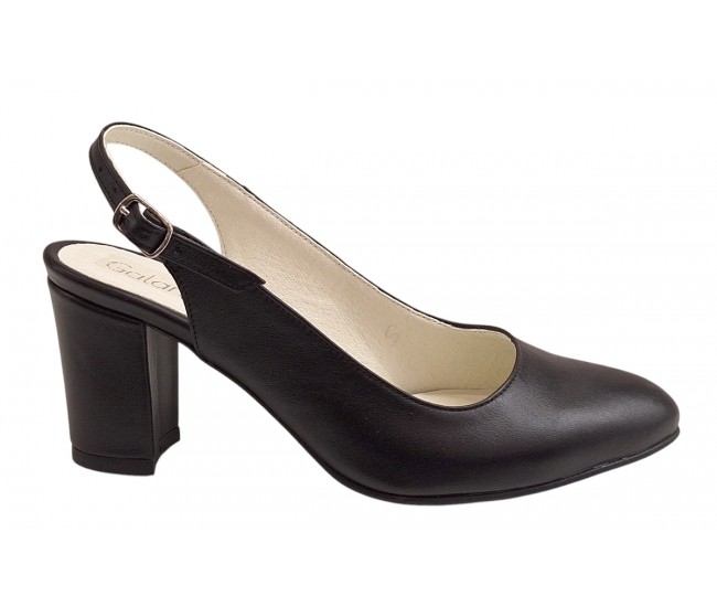 Pantofi dama eleganti decupati din piele naturala - Model Angelyna Negru Box