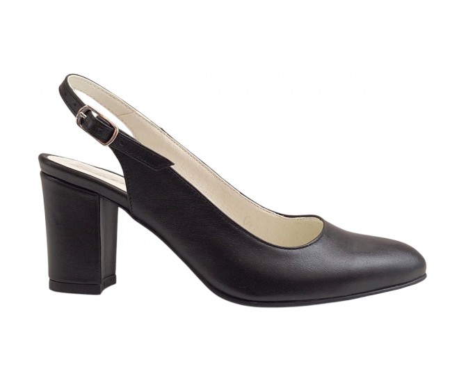 Pantofi dama eleganti decupati din piele naturala - Model Angelyna Negru Box