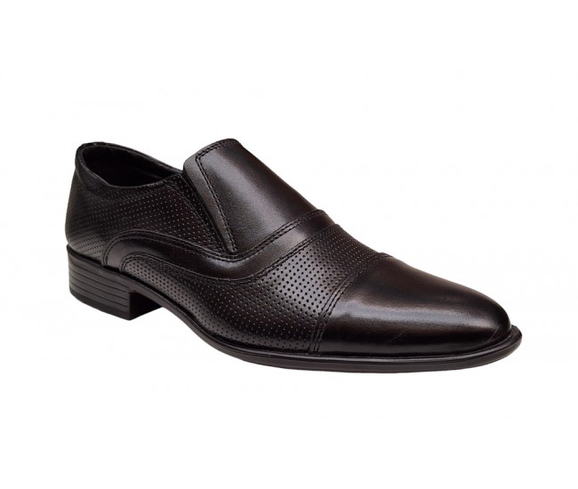 Pantofi barbati, eleganti, piele naturala, negru - GKR01N