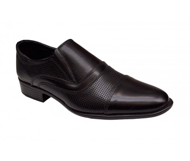 Pantofi barbati, eleganti, piele naturala, negru - GKR01N