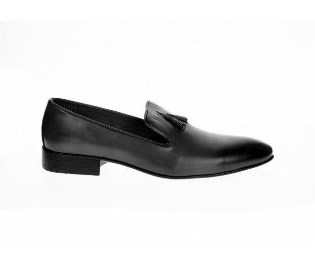 Pantofi barbati eleganti, din piele naturala, negru - GKR035N