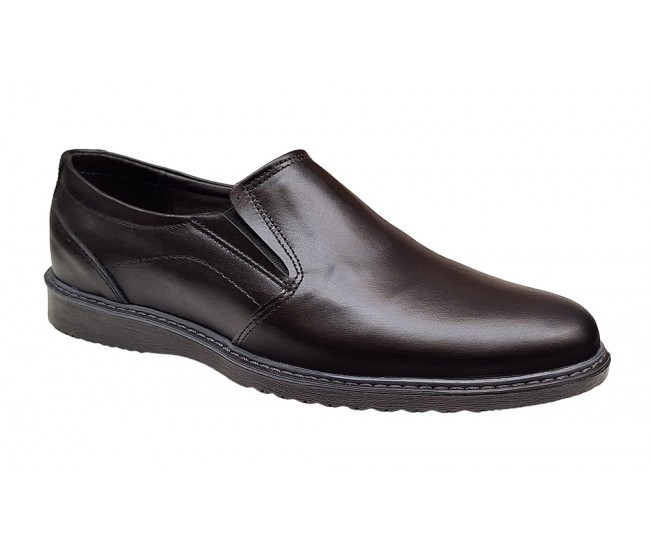 Pantofi barbati, casual, piele naturala, Negru - GKR04N