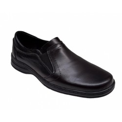 Pantofi barbati casual din piele naturala, cu elastic, marimi 39 la 47, pe calapod lat GKR08N