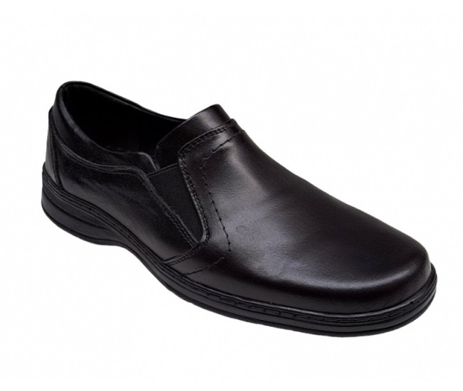 Pantofi barbati casual din piele naturala, cu elastic, marimi 39 la 47, pe calapod lat GKR08N