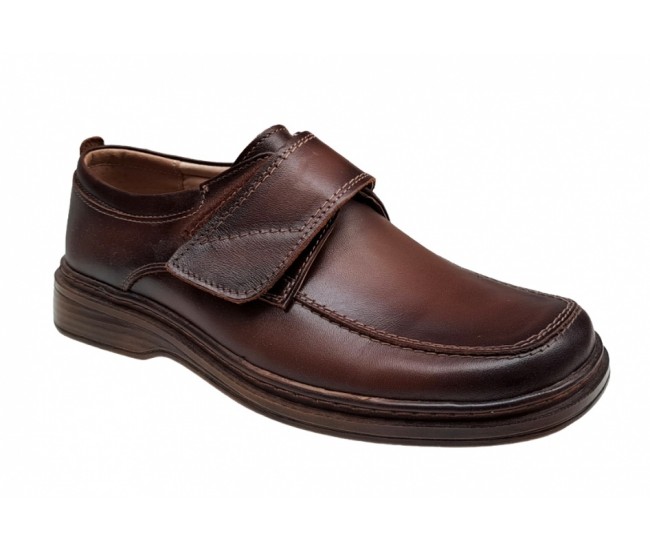 Pantofi barbati, model casual, calapod lat, piele naturala, maro, GKR09M