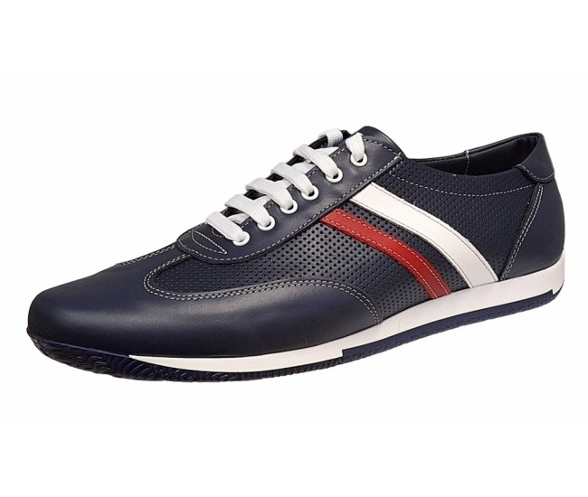 Pantofi barbati sport din piele naturala Blue Kod - GKR102BLU