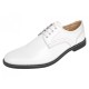 Pantofi Derby bărbați albi din piele naturală, eleganți casual – GKR103AB