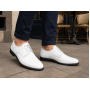 Pantofi Derby bărbați albi din piele naturală, eleganți casual – GKR103AB
