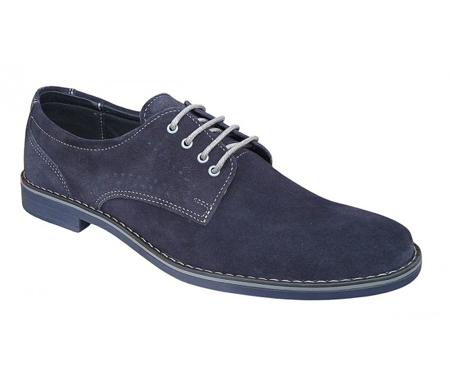 Pantofi barbati din piele naturala intoarsa - Model Bleumarin 103BLVEL