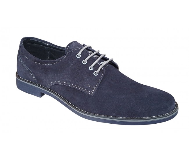 Pantofi barbati din piele naturala intoarsa - Model Bleumarin 103BLVEL