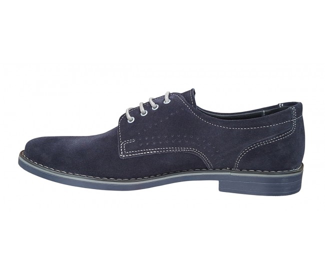 Pantofi barbati din piele naturala intoarsa - Model Bleumarin 103BLVEL